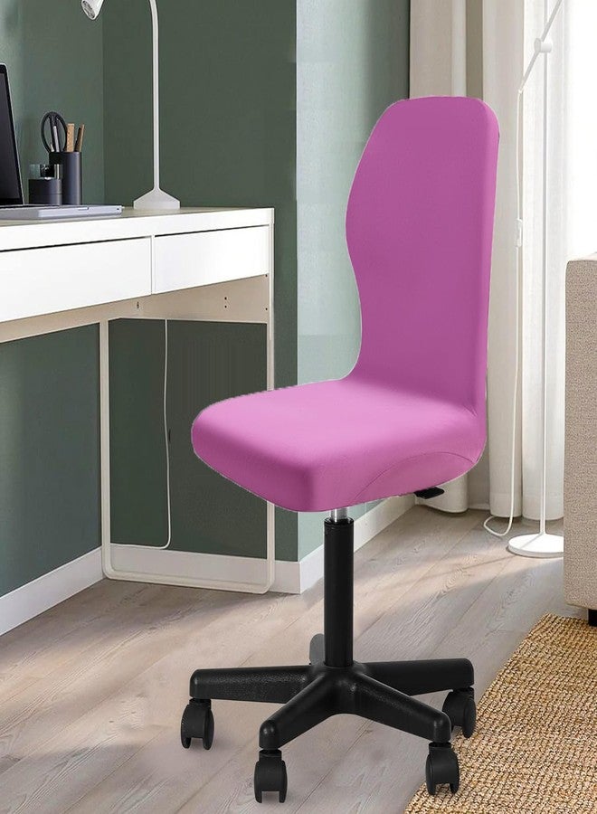 Deisy Dee Velvet Stretch Armless Office Chair Covers - Colorful Stretch Slipcover for Desk Chairs (Purple) - Image 2